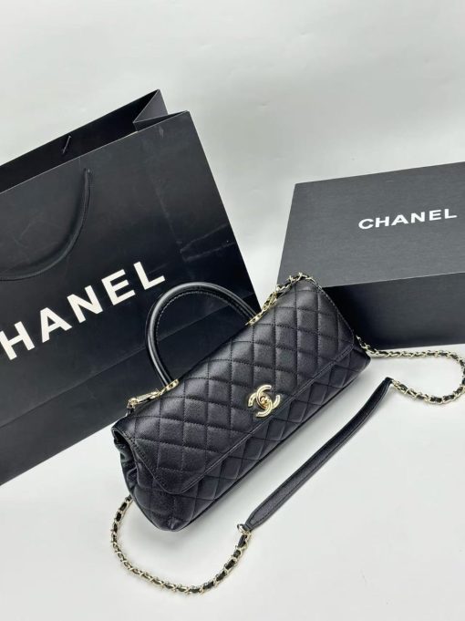 Chanel Caviar Quilted Maxi East West Coco Handle Gold Hardware - Image 3