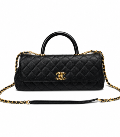 Chanel Caviar Quilted Maxi East West Coco Handle Gold Hardware