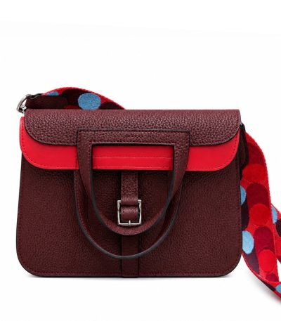 Hermes Halzan 25 Verso Cassis Rouge Grenat