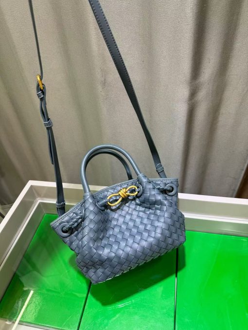 Bottega Veneta Small Andiamo Woven Handbag Grey - Image 6