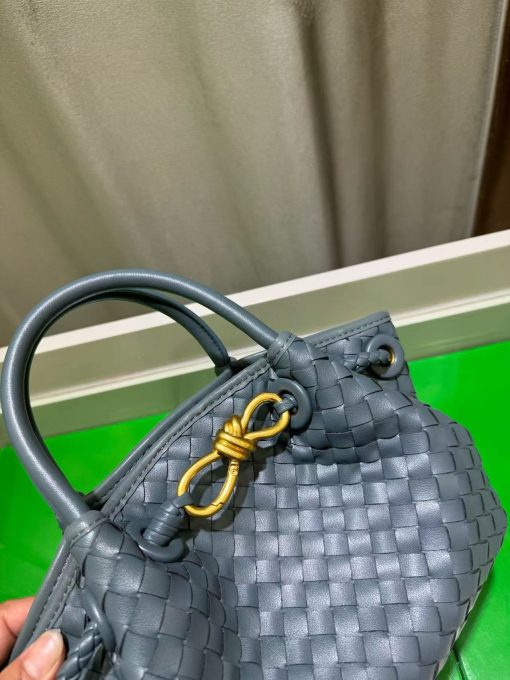 Bottega Veneta Small Andiamo Woven Handbag Grey - Image 7