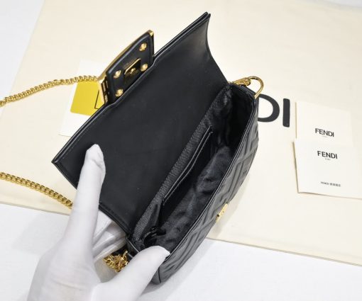 Fendi Baguette Mini Embossed FF Lambskin Bag - Image 6