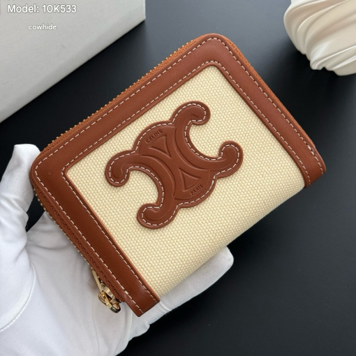 CELINE Cuir Triomphe Compact Zipped Wallet - Image 2