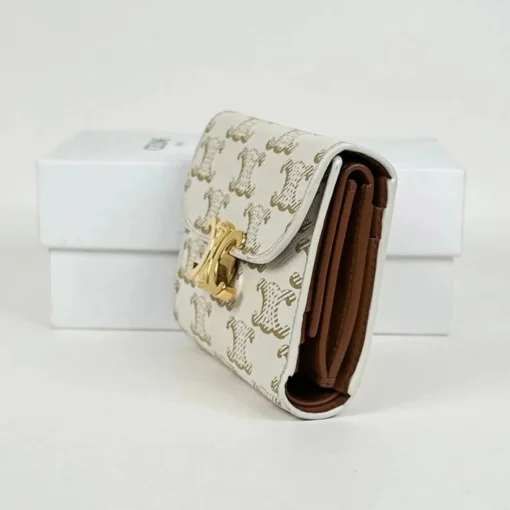 Celine Ivory Triomphe Women's Wallet in Cream with Pattern - Image 2
