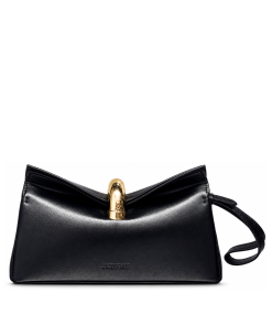 Jacquemus Le Calino Bag Black Smooth Leather Gold-tone Metal Clasp Wristlet