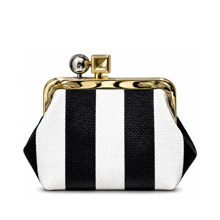 Jacquemus Le Calino Bag Black Stripe Diagonal Stripe Clasp