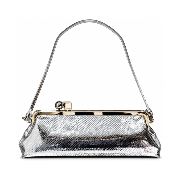Jacquemus Le Bambimou Long Bag Silver Metallic Snake