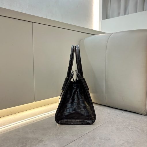 Bottega Veneta Arco Tote Croc-Embossed Leather - Black - Image 5