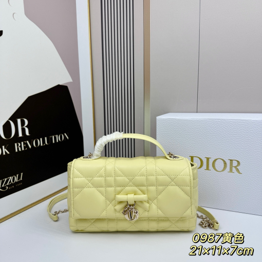 Dior Miss Dior Mini Bag Yellow Detail View