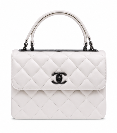 Chanel Small Trendy CC Flap Bag White Lambskin So Black