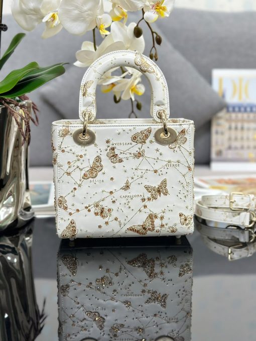 Dior Small Lady D-Joy Butterfly Zodiac White Embroidered - Image 8