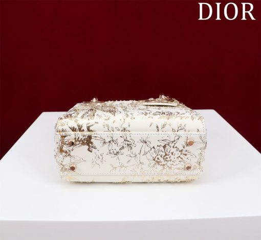 Dior Mini Lady Dior White Gold Toile de Jouy Embroidered - Image 3