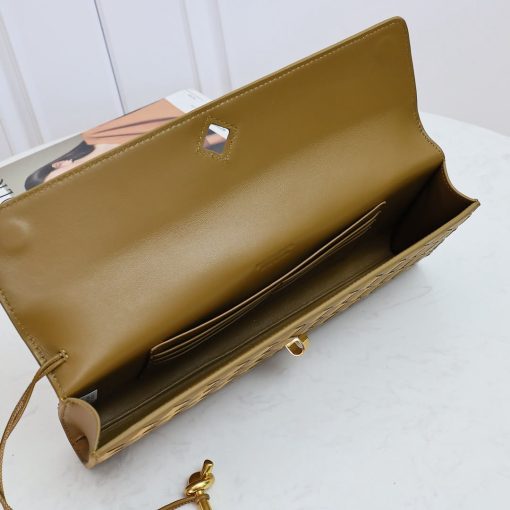 Bottega Veneta Andiamo Clutch Intrecciato Leather - Olive - Image 4