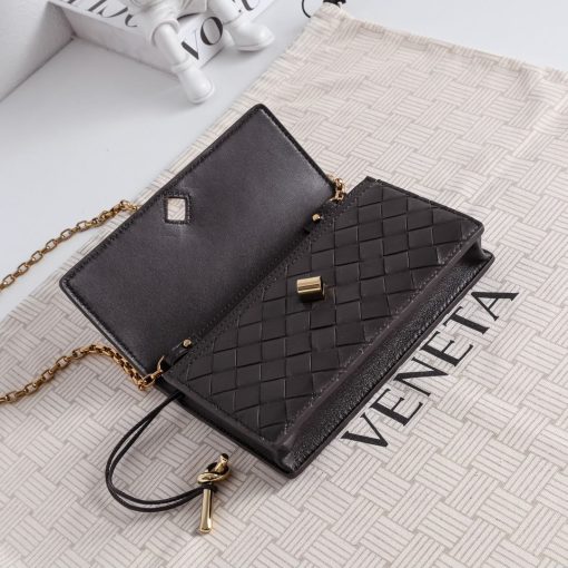 Bottega Veneta Andiamo Pouch on Chain Black - Image 5