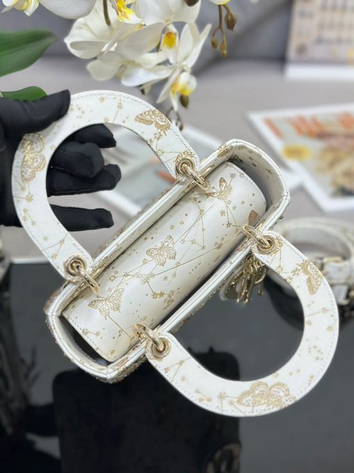 Dior Small Lady D-Joy Butterfly Zodiac White Embroidered - Image 3
