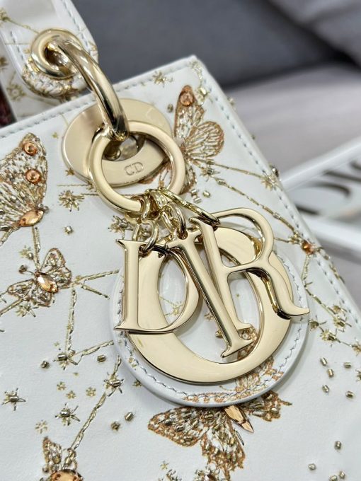Dior Small Lady D-Joy Butterfly Zodiac White Embroidered - Image 4