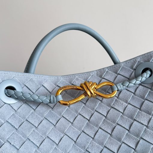 Bottega Veneta Small Andiamo Glacial Blue Suede - Image 3