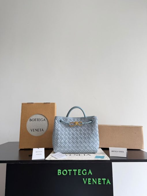 Bottega Veneta Small Andiamo Glacial Blue Suede - Image 2