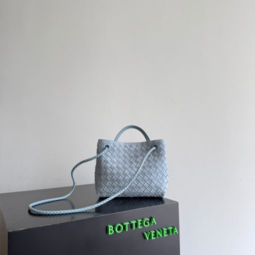 Bottega Veneta Small Andiamo Glacial Blue Suede - Image 5