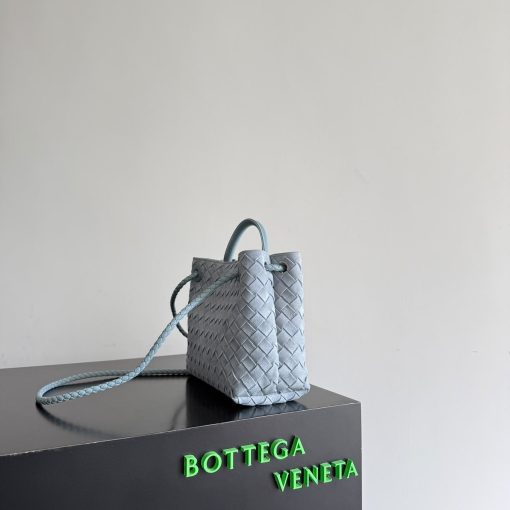 Bottega Veneta Small Andiamo Glacial Blue Suede - Image 4