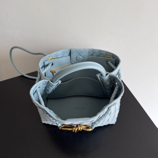 Bottega Veneta Small Andiamo Glacial Blue Suede - Image 8