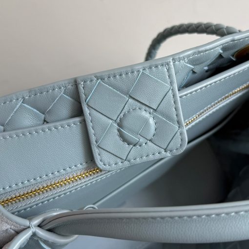 Bottega Veneta Small Andiamo Glacial Blue Suede - Image 10