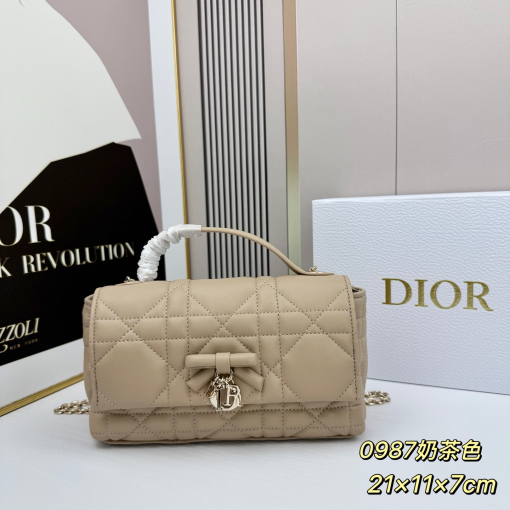 Dior Miss Dior Mini Bag Milk Tea Detail View