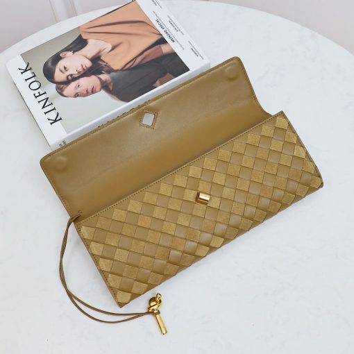 Bottega Veneta Andiamo Clutch Intrecciato Leather - Olive - Image 5