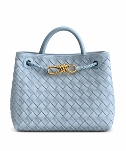 Bottega Veneta Small Andiamo Glacial Blue Suede