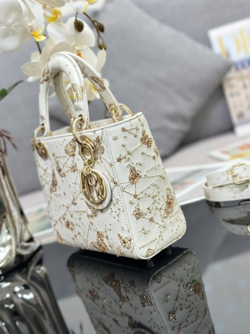Dior Small Lady D-Joy Butterfly Zodiac White Embroidered - Image 7