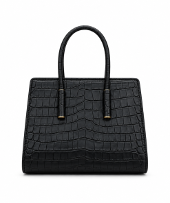 Bottega Veneta Arco Tote Croc-Embossed Leather Black