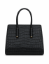 Bottega Veneta Arco Tote Croc-Embossed Leather Black
