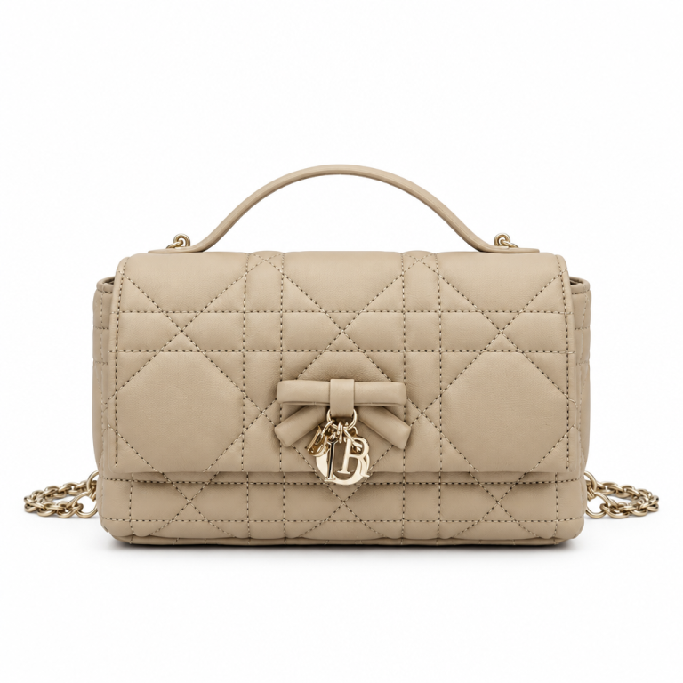 Dior Miss Dior Mini Bag Milk Tea Cannage Lambskin