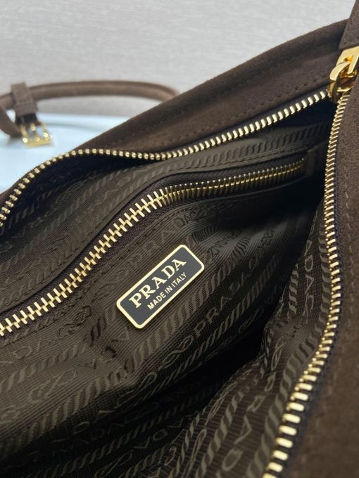 Prada Suede Tote Bag - Brown - Image 7