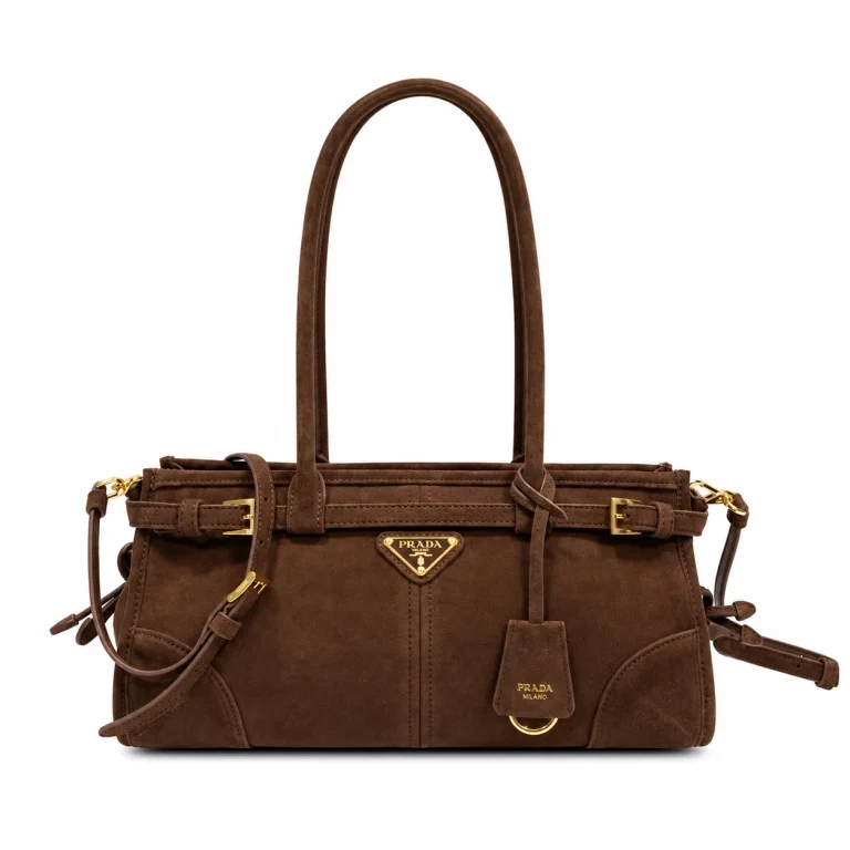 Prada Suede Tote Bag - Brown