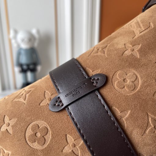Louis Vuitton S-Lock East-West Baguette Bag Caramel Suede - Image 9