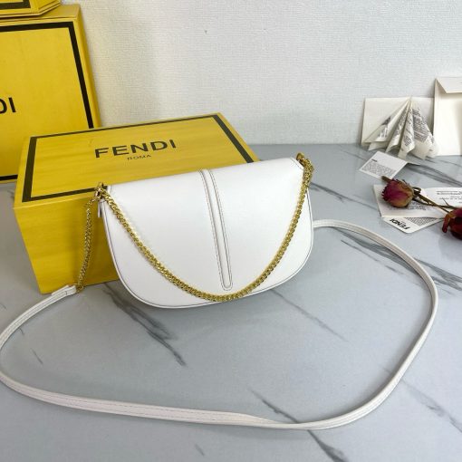 FENDI C'mon Mini Saddle Bag - White - Image 3