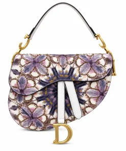 Dior Saddle Bag Multicolor Dior Flowers Embroidery 25cm