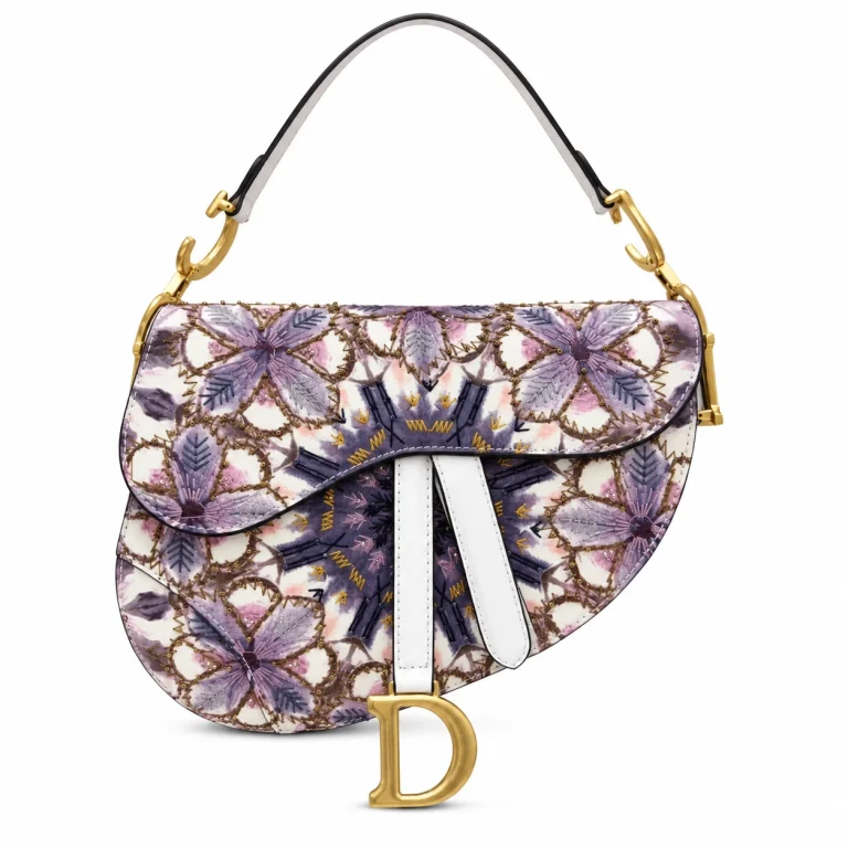 Dior Saddle Bag Multicolor Dior Flowers Embroidery 25cm