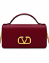 Valentino Garavani Locò Small Bag Burgundy Calfskin Gold Hardware