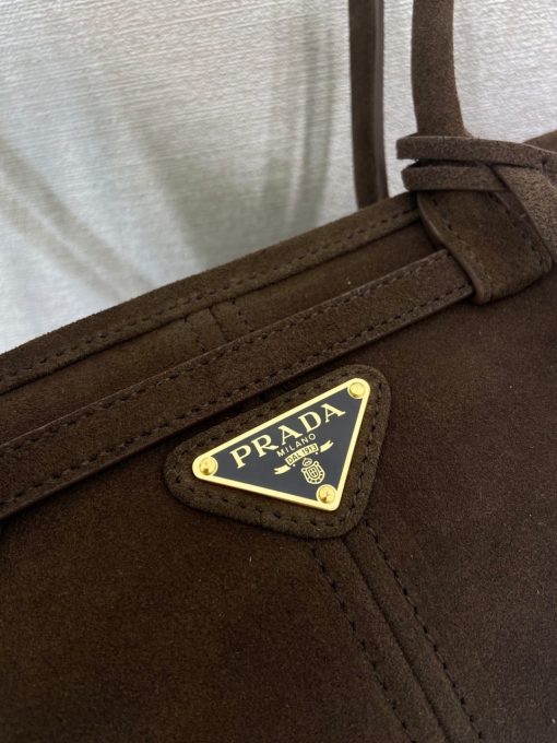 Prada Suede Tote Bag - Brown - Image 8