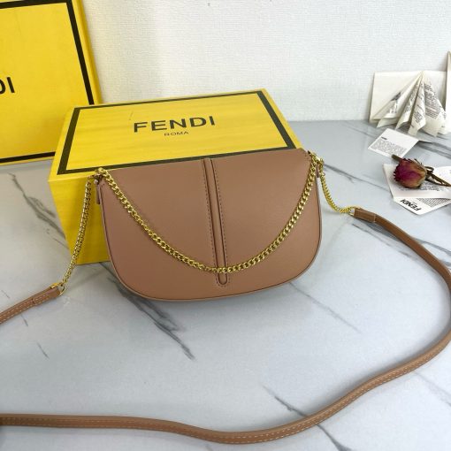 FENDI C'mon Mini Saddle Bag - Tan - Image 3