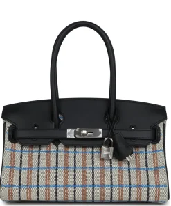 H Shoulder Birkin Light 29 Multicolor Toile and Black Swift Palladium Hardware