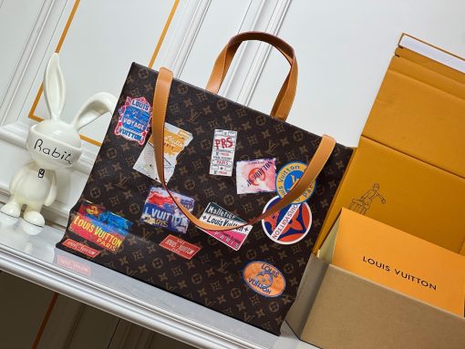 Louis Vuitton Classic Monogram Stamps OnTheGo GM Tote Bag - Image 3
