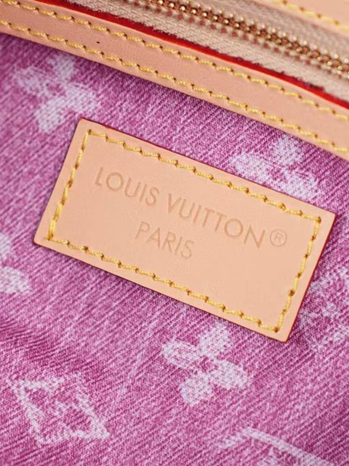 Louis Vuitton Keepall Bandouliere 45 Pink Monogram Denim Gold Hardware - Image 8