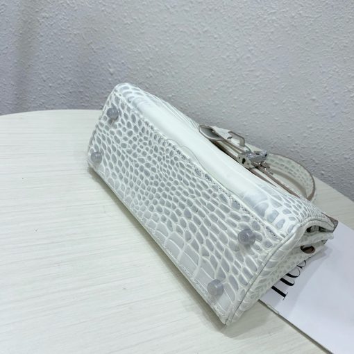 Hermes Kelly 28 Matte Niloticus Crocodile Himalaya Retourne - Image 10