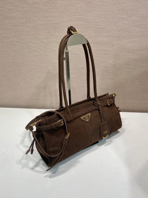 Prada Suede Tote Bag - Brown - Image 2