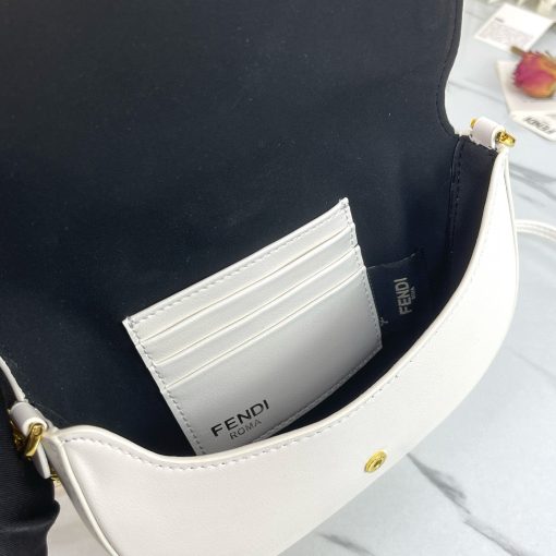 FENDI C'mon Mini Saddle Bag - White - Image 6