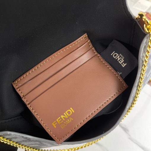 FENDI C'mon Mini Saddle Bag - Blue Denim - Image 6