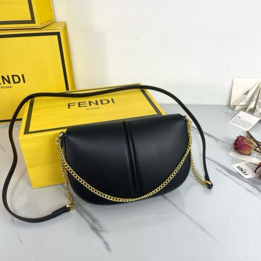 FENDI C'mon Mini Saddle Bag - Black - Image 3